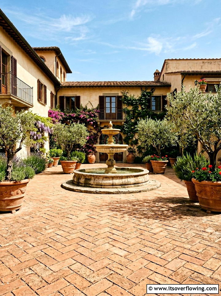 Mediterranean Courtyard Pavers - 25 backyard ideas with pavers