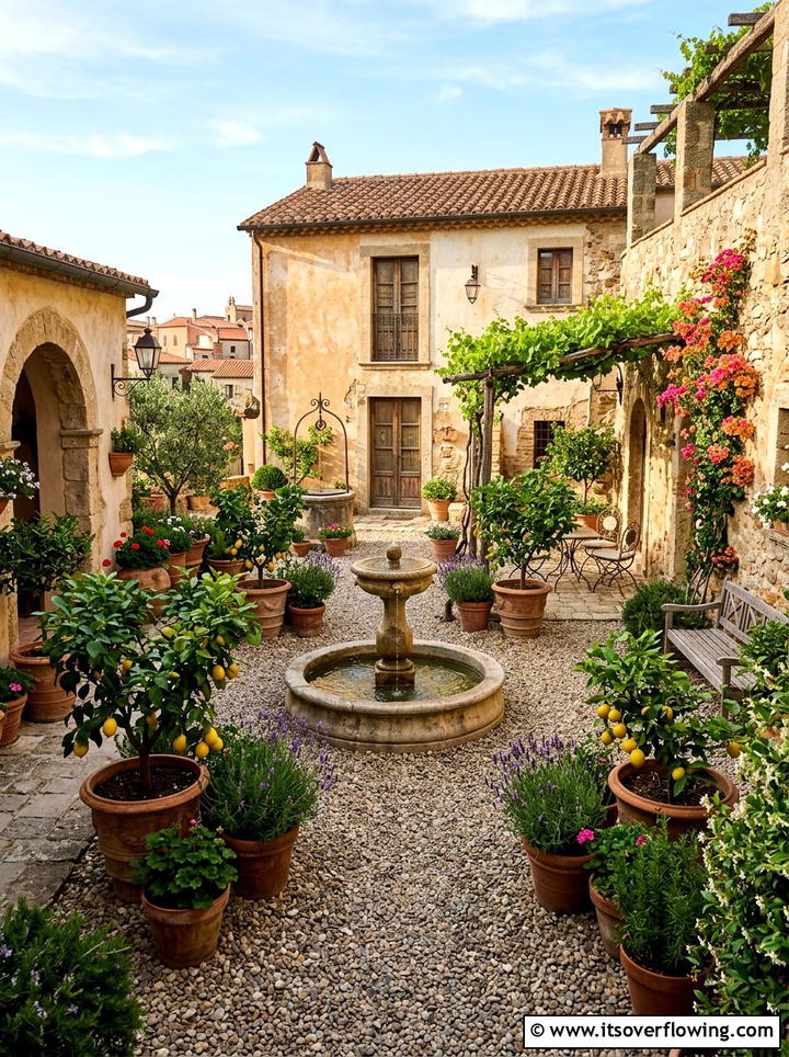 Mediterranean Courtyard - 25 creative garden ideas for spring makeover