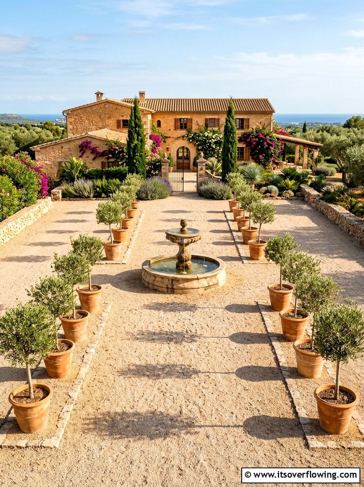 Mediterranean Gravel Courtyard - 25 garden design ideas with repetition