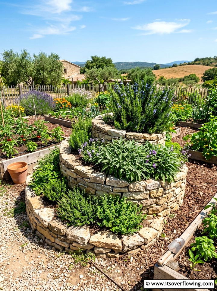 Mediterranean Herb Spiral - 25 garden ideas for mediterranean style