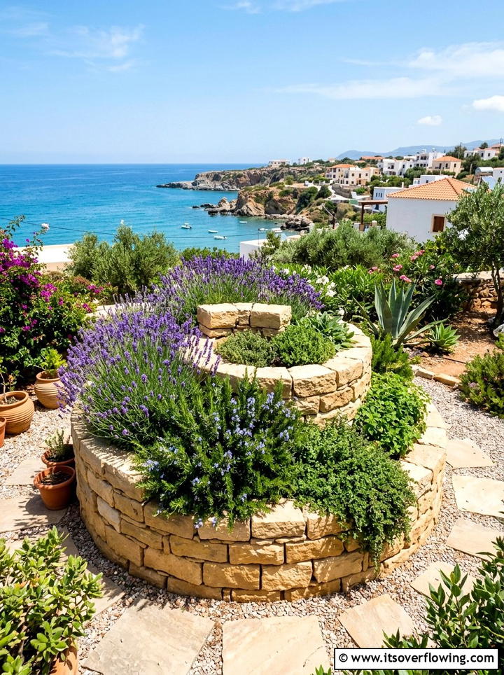 Mediterranean Herb Spiral - 25 creative garden ideas with spiral herb beds