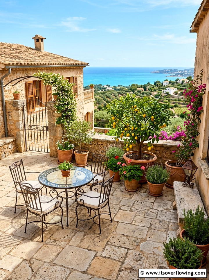 Mediterranean Stone Patio - 25 backyard ideas for rental homes