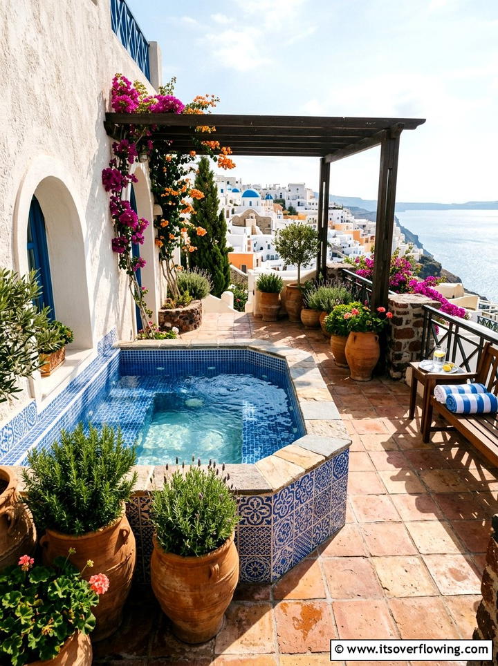 Mediterranean Style Hot Tub - 25 backyard ideas with hot tub