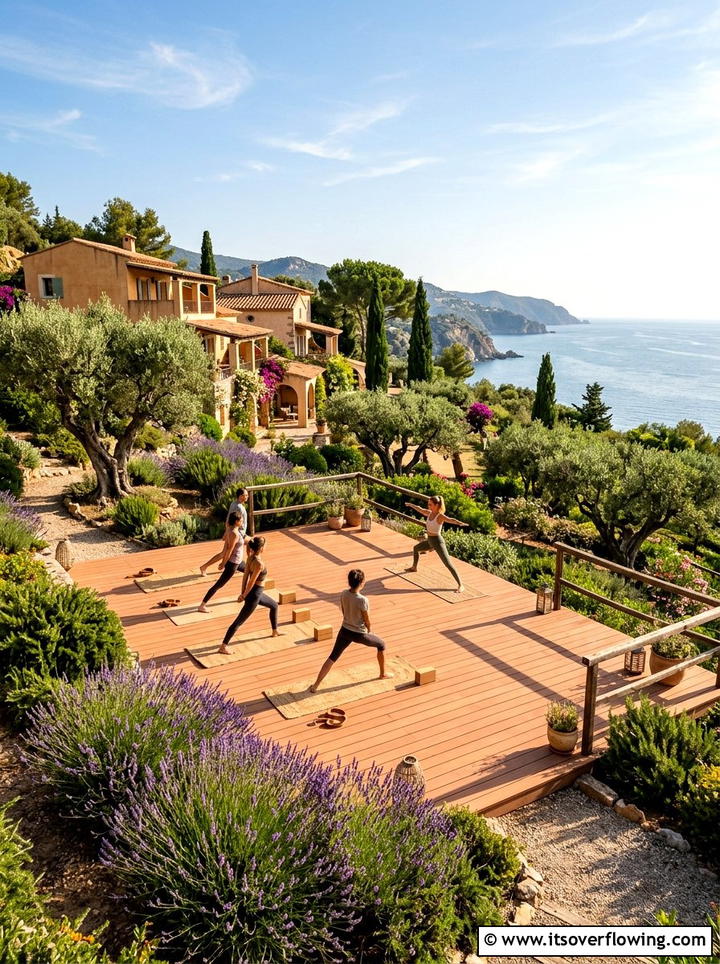 Mediterranean Style Yoga Deck - 25 creative garden ideas with yoga decks