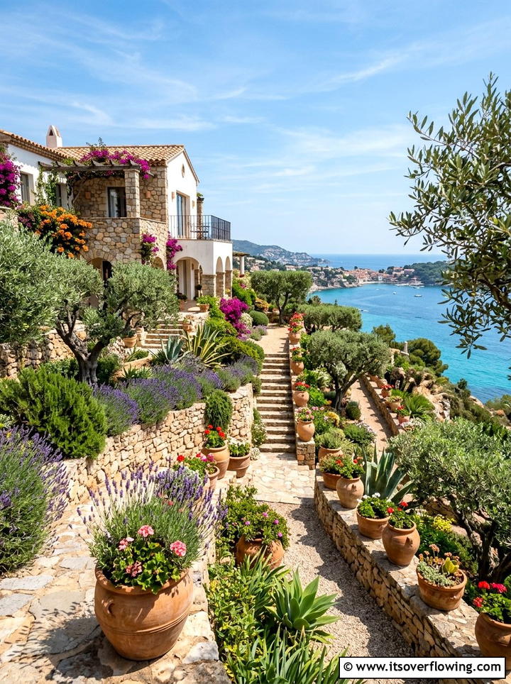 Mediterranean Terraced Garden - 25 backyard ideas with terracing