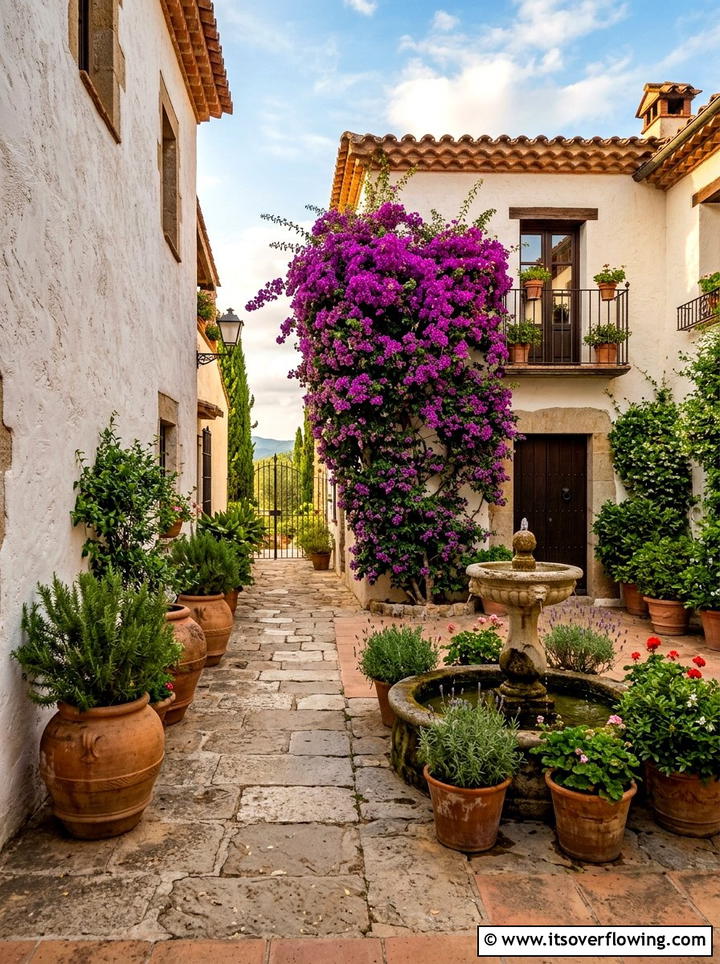 Mediterranean courtyard - 25 creative garden ideas with drought proof landscaping
