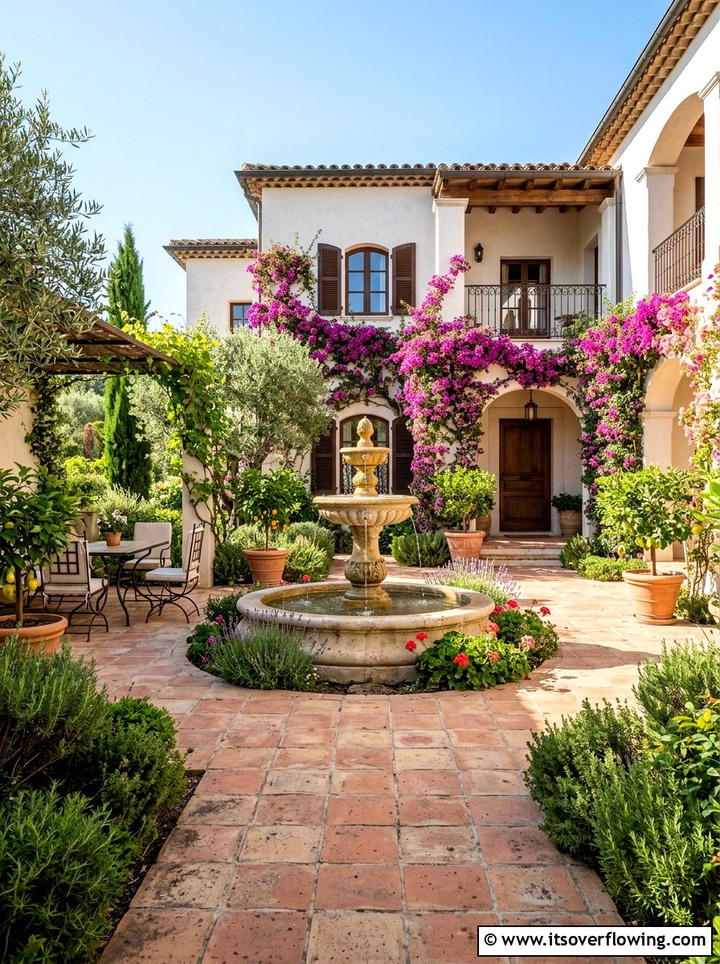 Mediterranean courtyard - 25 creative garden ideas with no lawn design
