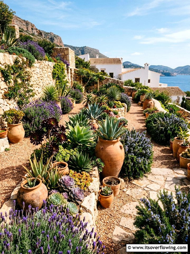 Mediterranean succulent garden - 25 garden design ideas with succulent beds