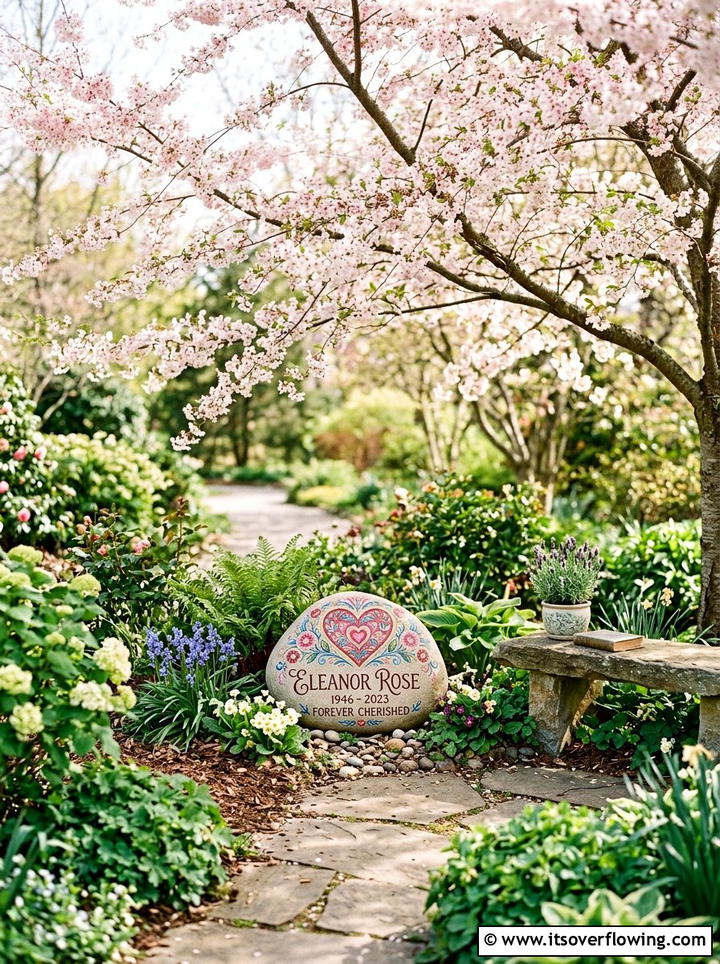 Memorial garden rock - 25 garden decor ideas with painted rocks