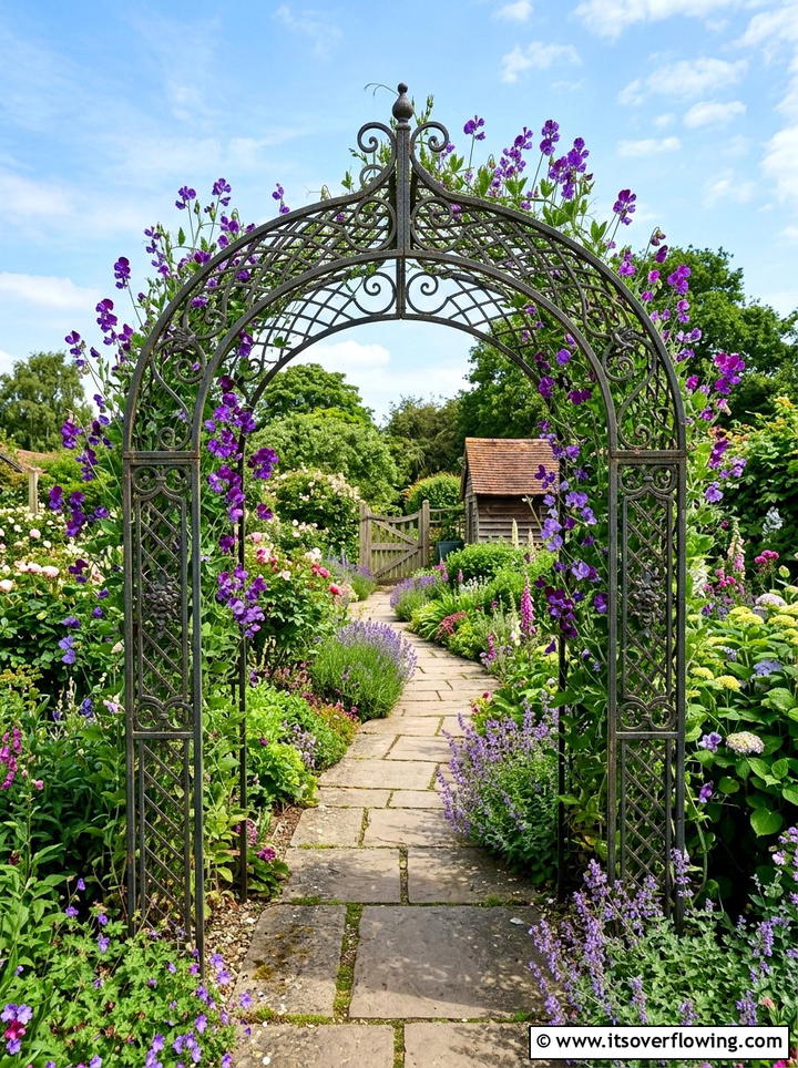 Metal Arch Trellis For Garden Path - 25 small garden ideas with trellis