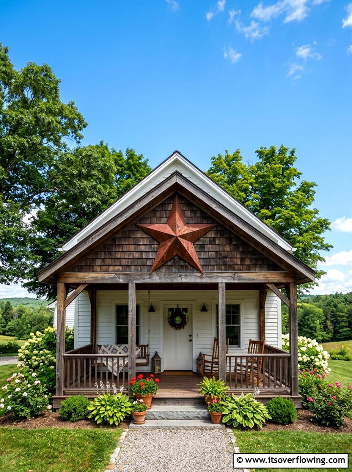Metal Barn Stars - 25 front porch ideas with metal decor