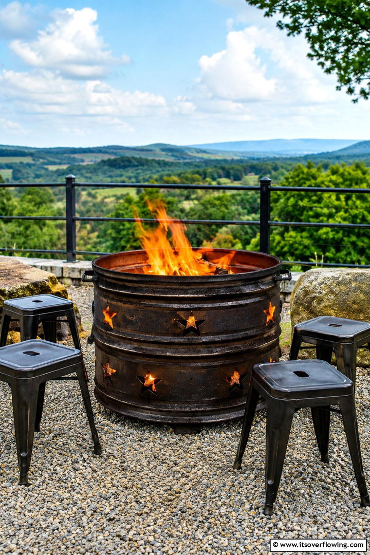 Metal Barrel Rustic Fire Pit - 30 Rustic Fire Pit Ideas for Cozy Outdoor Gatherings