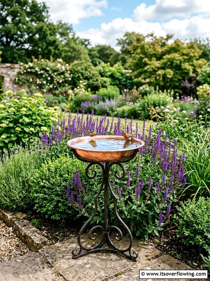 Metal Bird Bath For Garden - 25 garden ideas with bird baths