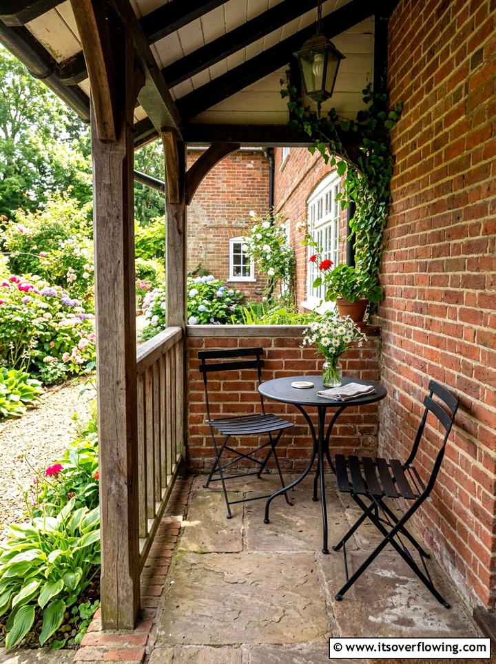 Metal Bistro Set On Porch Corner - 25 front porch decor ideas with asymmetrical layout