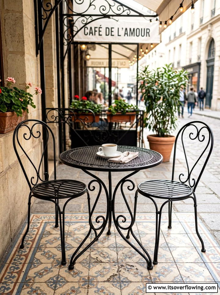 Metal Bistro Tables - 25 front porch ideas with metal decor
