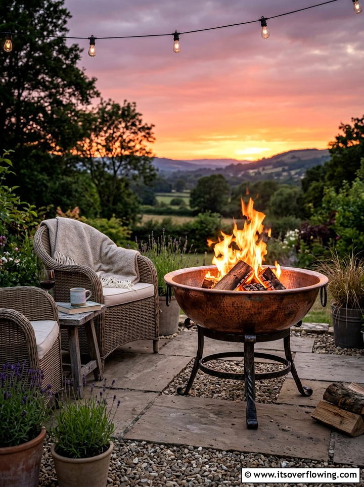 Metal Bowl Fire Pit - 25 backyard ideas with fire pit
