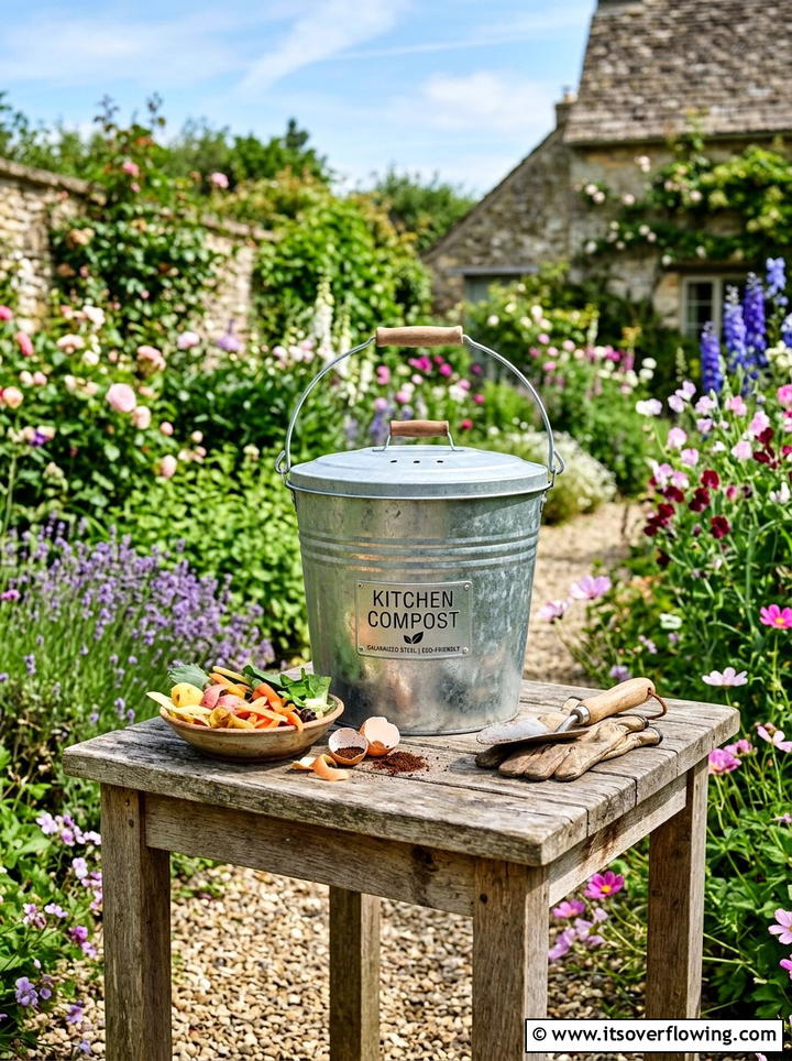 Metal Bucket Composter - 25 recycled garden ideas with composting