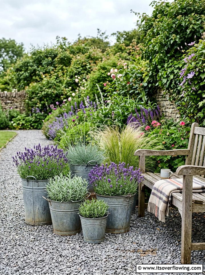 Metal Bucket Planter - 25 reusing old things ideas for small garden