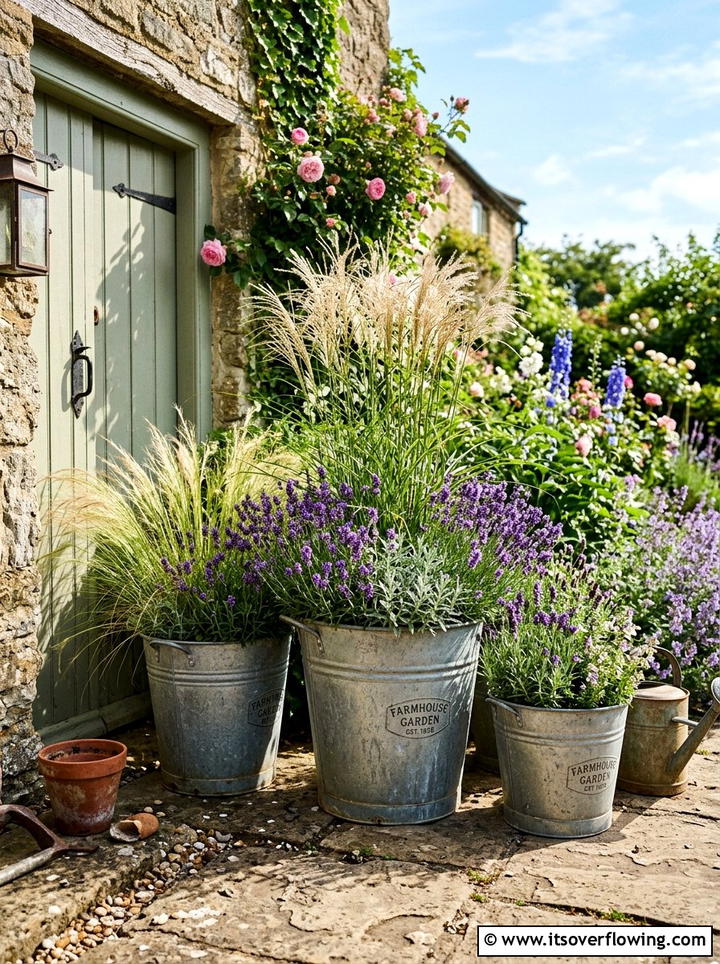 Metal Bucket Planter - 25 upcycled garden ideas for renters