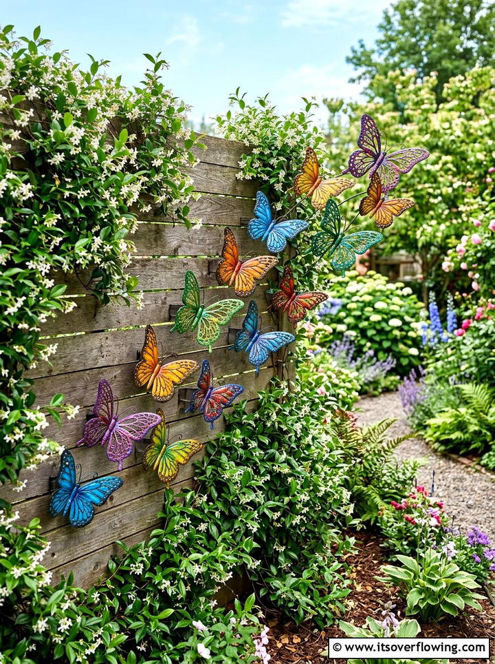 Metal Butterfly Art - 25 garden decor ideas with fence decorations