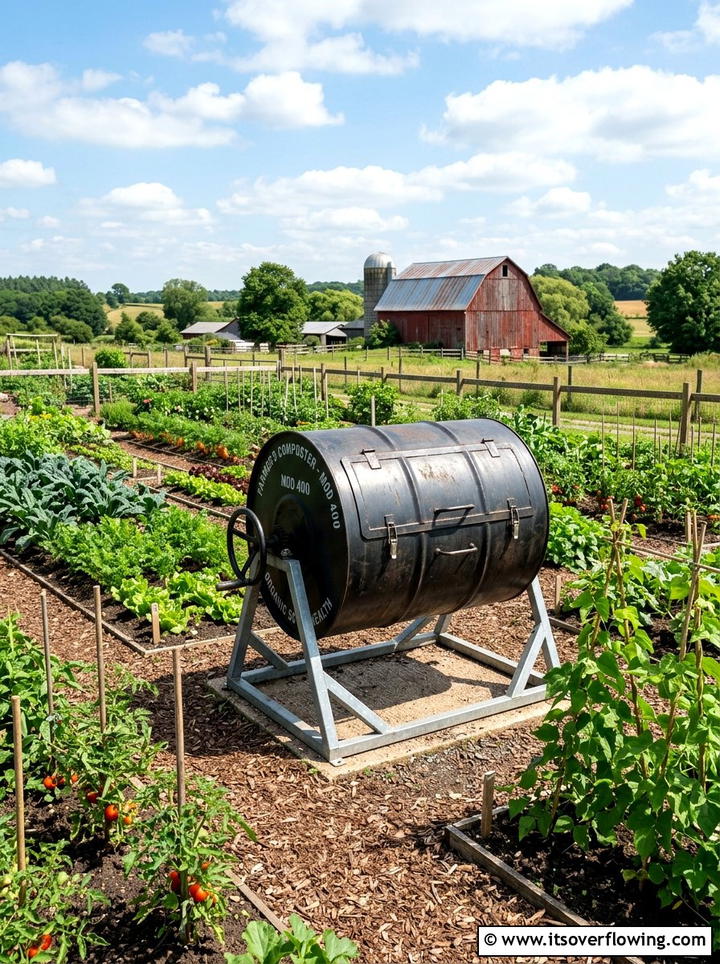 Metal Drum Composter - 25 upcycled garden ideas with compost bins