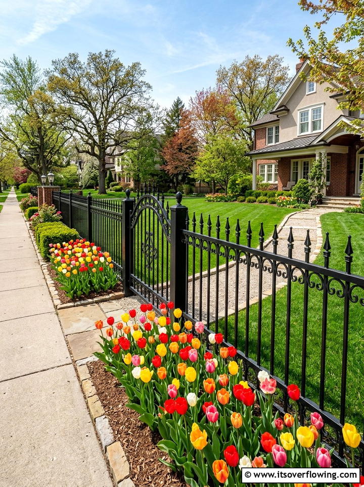 Metal Fence - 25 garden decor ideas for front yards