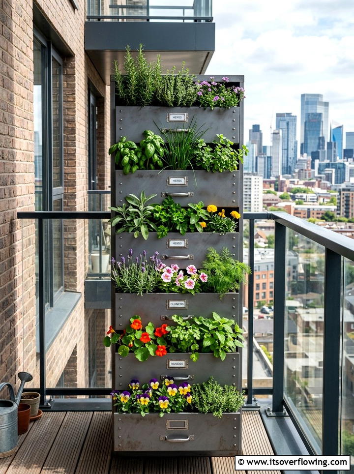 Metal Filing Cabinet Planter - 25 upcycled garden ideas with modern style