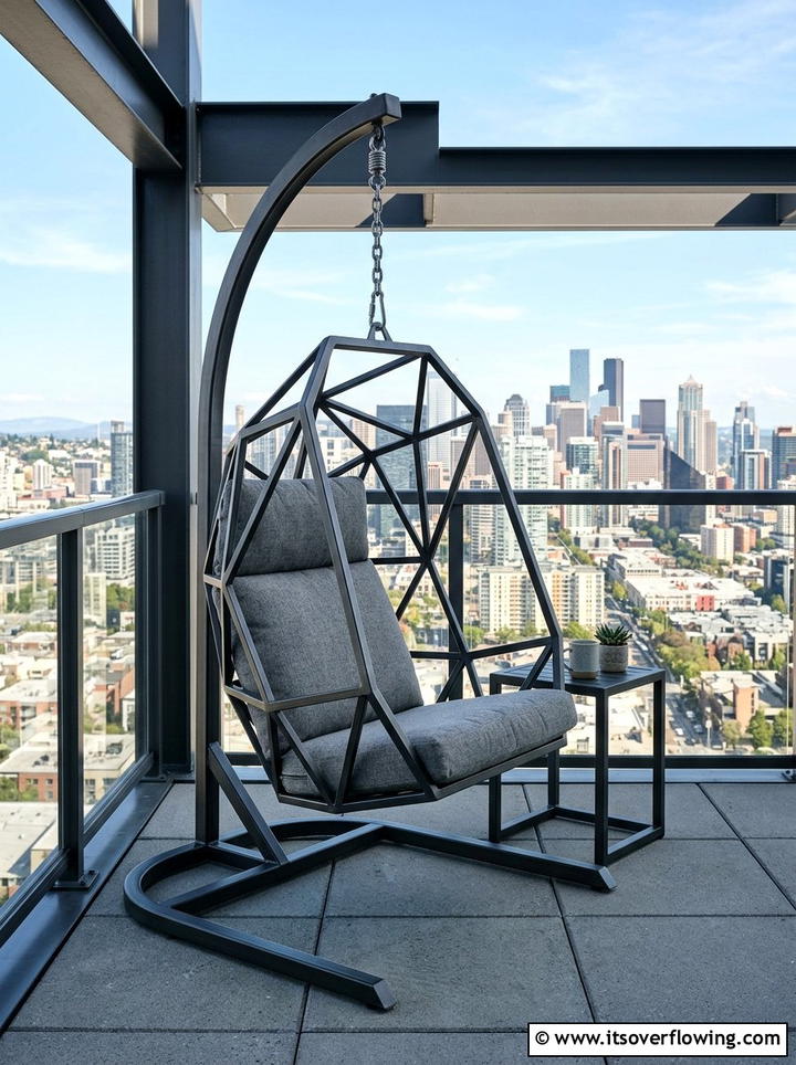 Metal Frame Hanging Chair - 25 front porch ideas with hanging chair