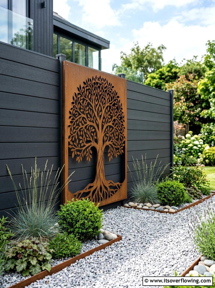 Metal Garden Art - 25 garden ideas with fence decor