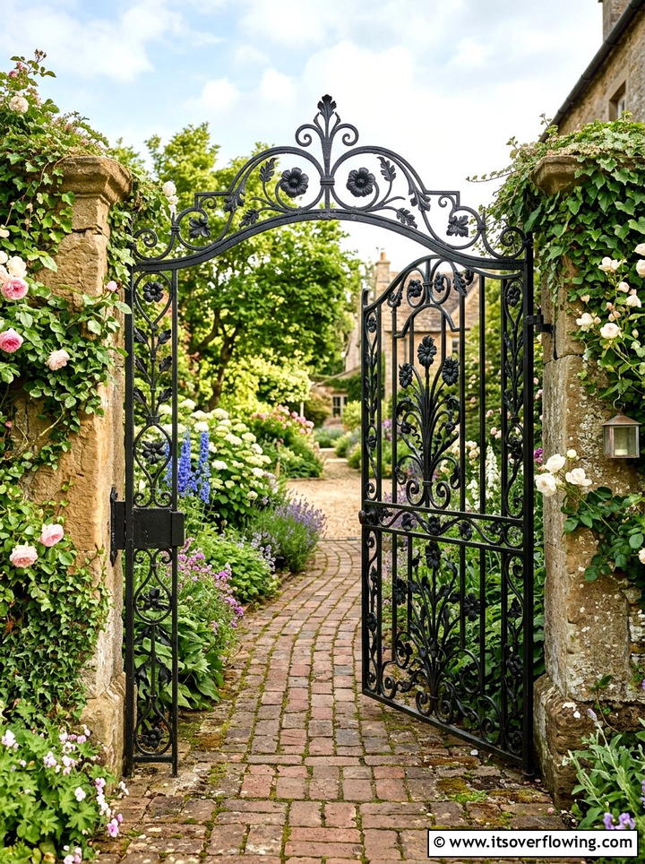 Metal Garden Gate - 25 garden decor ideas with metal art