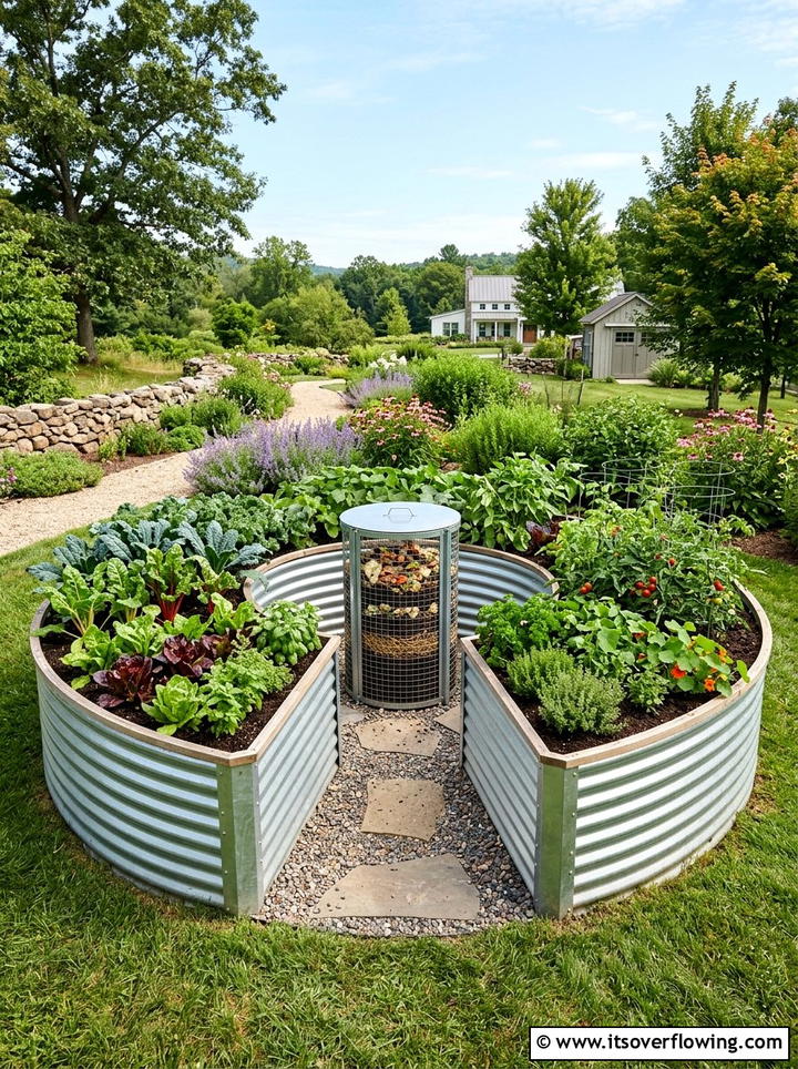 Metal Keyhole Garden - 25 creative garden ideas with keyhole garden beds