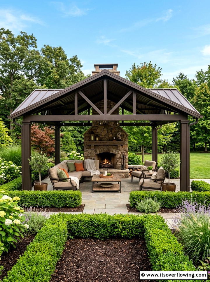 Metal Pavilion - 25 backyard ideas with shade structures