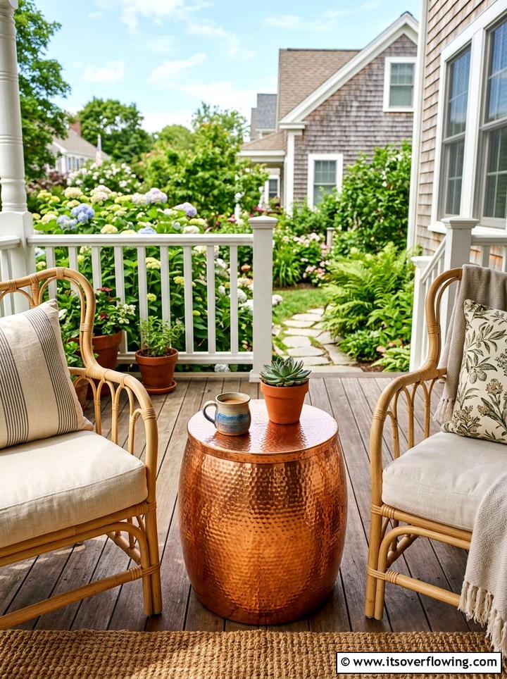 Metal Side Table - 25 front porch ideas with boho style