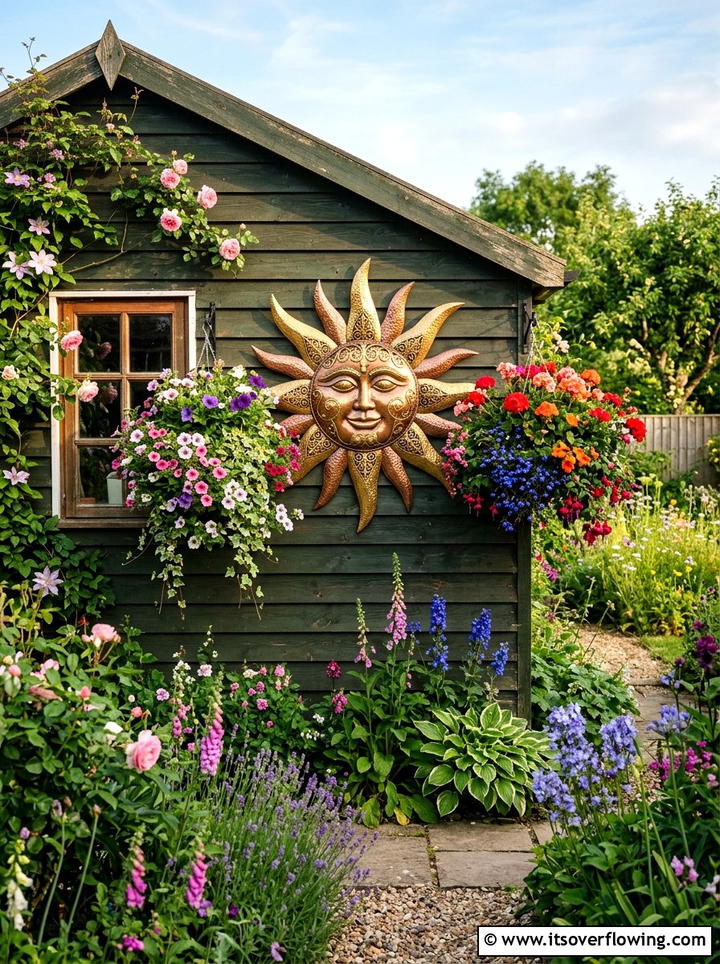 Metal Sun Face Wall Art - 25 garden decor ideas with metal art