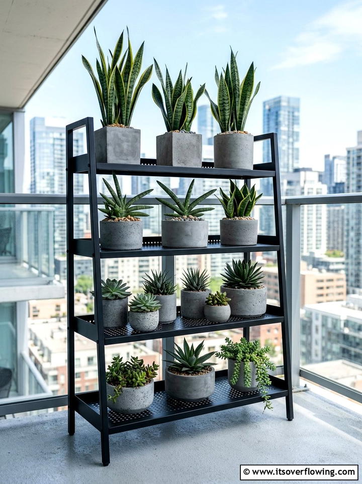 Metal Tiered Plant Shelf - 25 garden decor ideas with ladder plant stands