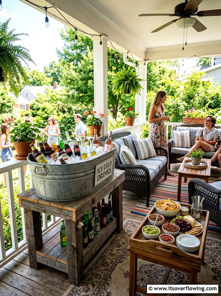 Metal Tub Cooler - 25 reusing old things ideas for porch