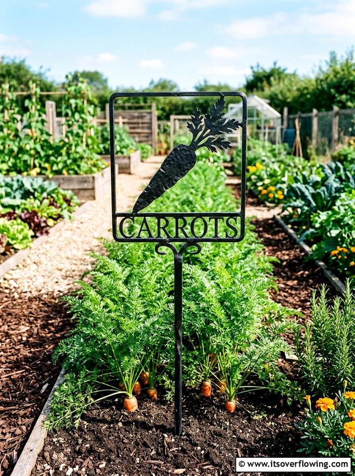 Metal Vegetable Patch Marker - 25 garden decor ideas with signs