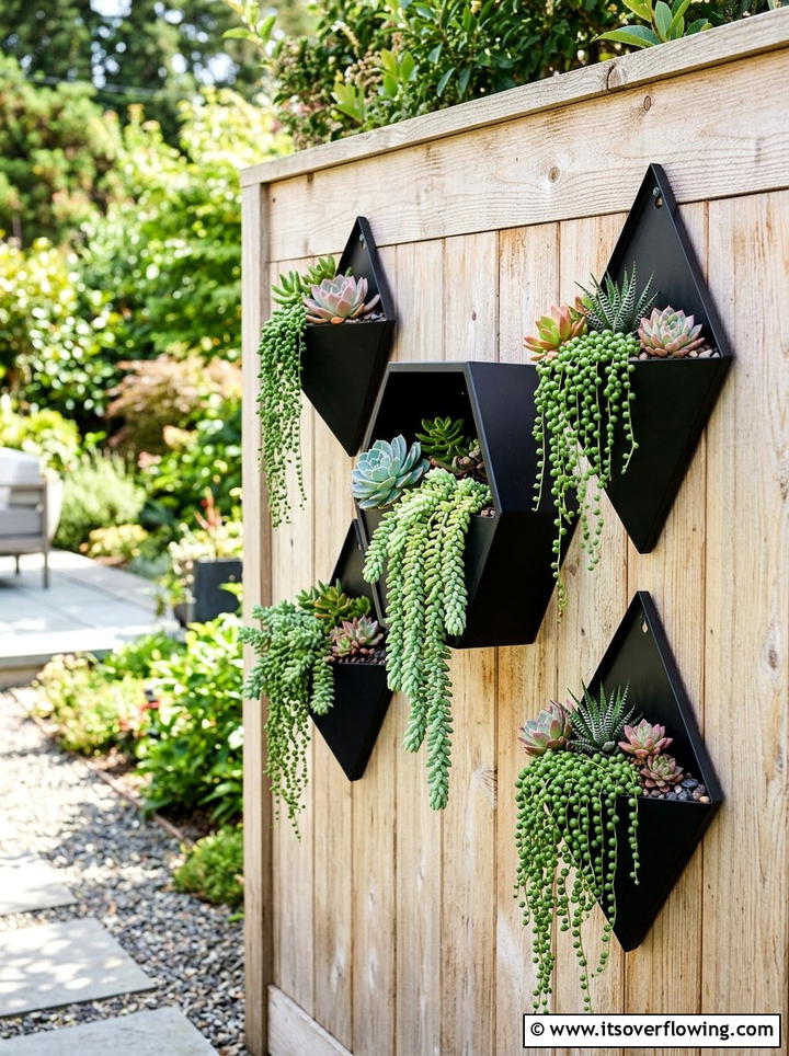 Metal Wall Planters - 25 garden ideas for narrow yards