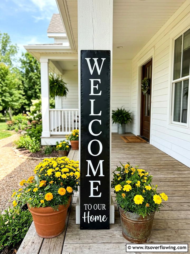 Metal Welcome Porch Signs - 25 front porch ideas with metal decor