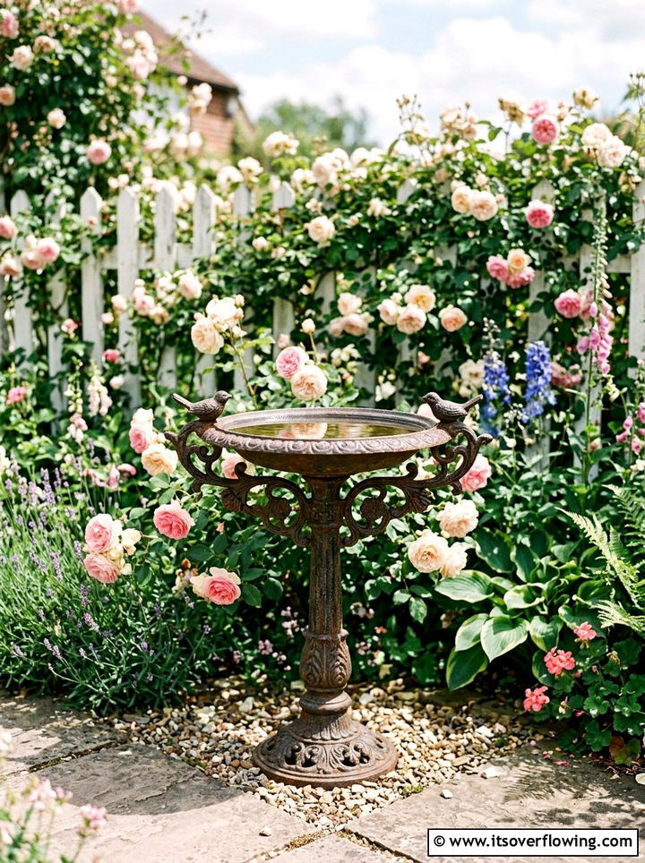 Metal bird bath vintage - 25 garden decor ideas with bird baths