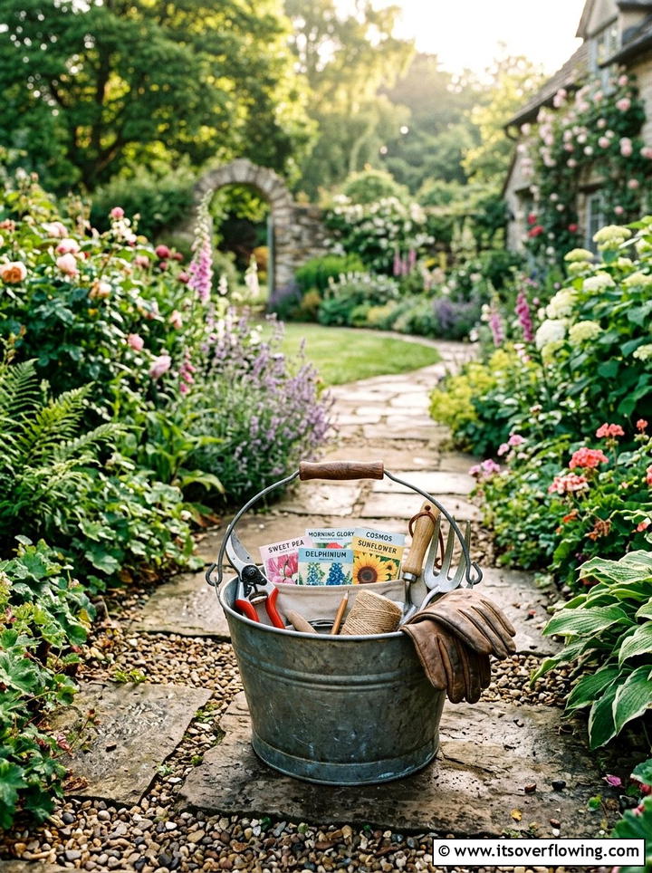 Metal bucket tool kit - 25 upcycled garden ideas with tool storage