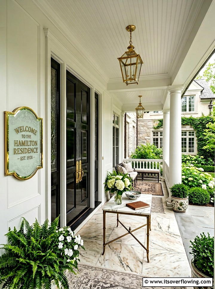 Metal farmhouse welcome sign - 25 front porch ideas with welcome signs