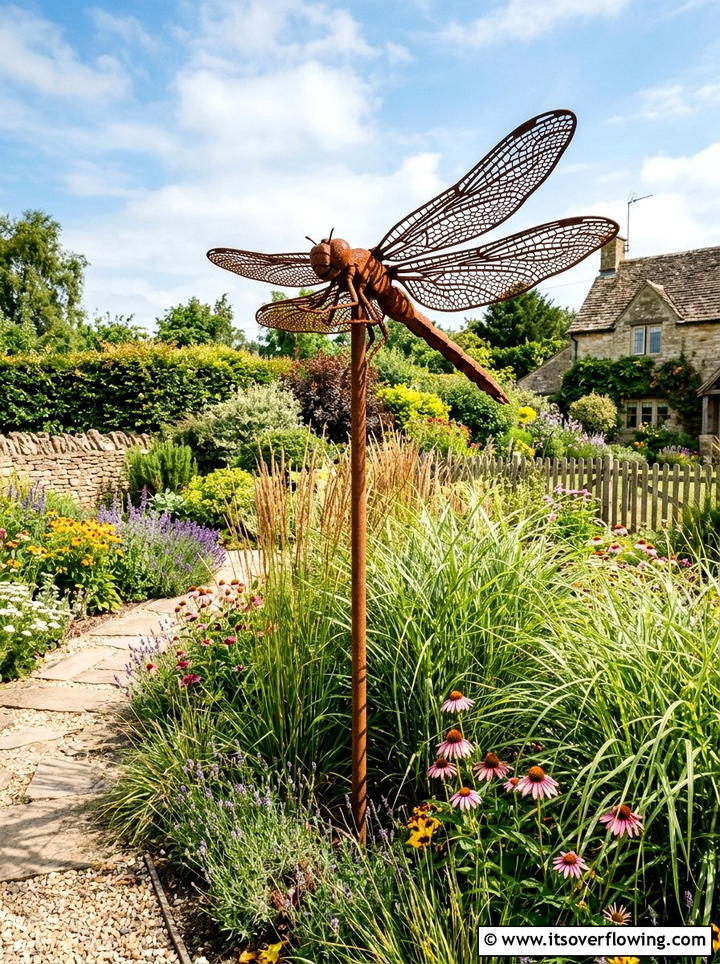 Metal garden art - 25 garden decor ideas for small gardens