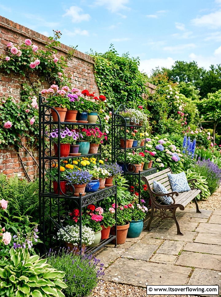 Metal plant stands - 25 garden decor ideas for patios