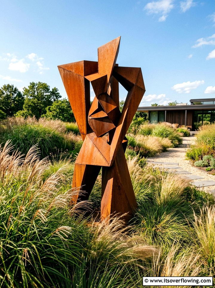 Metal sculpture - 25 garden design ideas with focal points