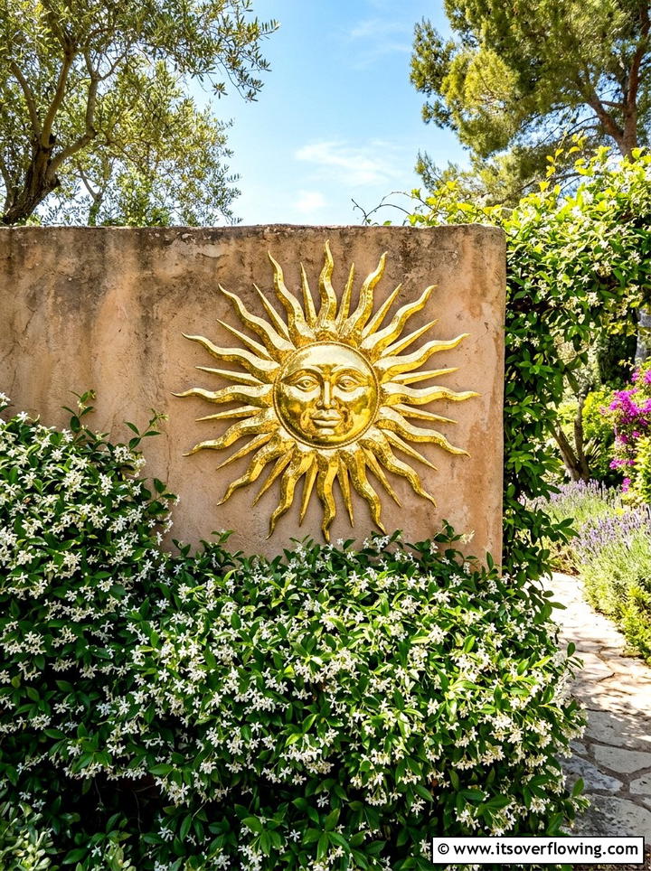Metal sun wall decor - 25 garden decor ideas with wall art