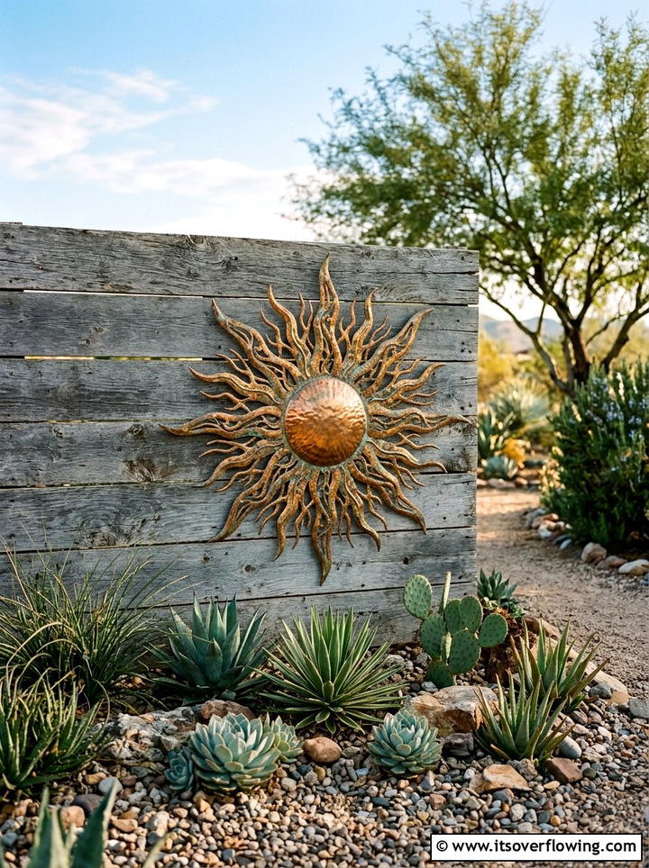 Metal wall art - 25 backyard decorating ideas with fence decor