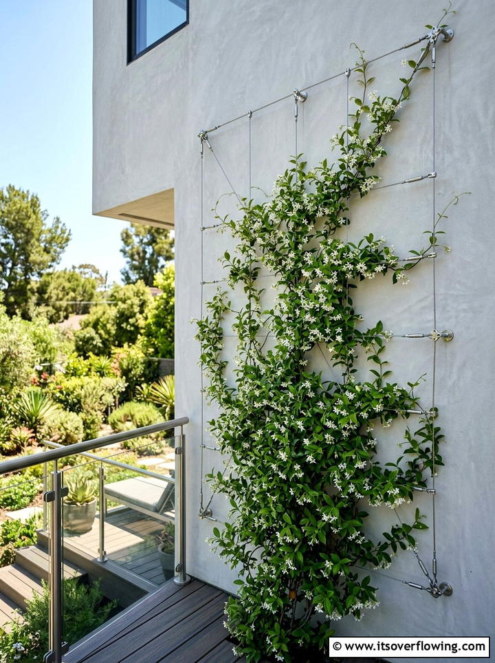 Metal wire trellis for vines - 25 garden design ideas with trellis walls