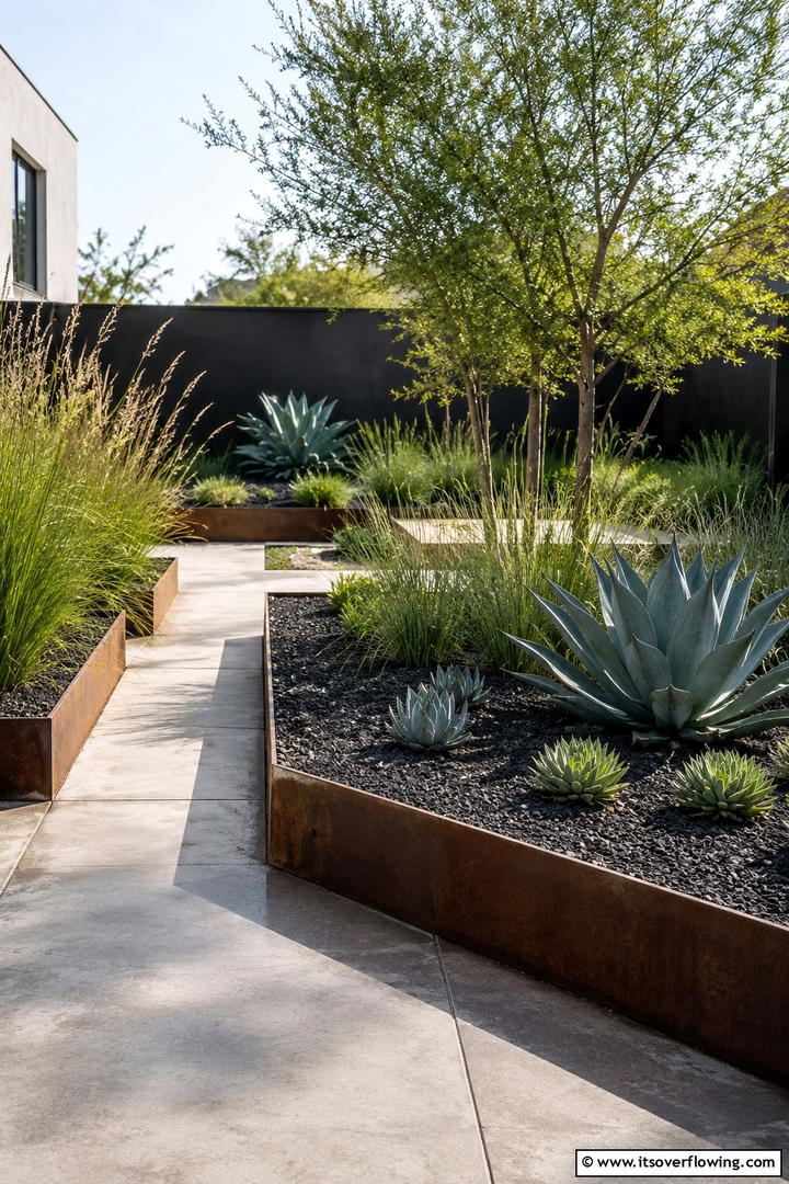 Metallic Garden Barriers - 30 Modern Garden Edging Ideas to Define Your Outdoor Space