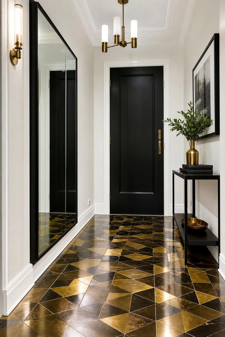 Metallic Tiles for a Glamorous Touch - 20 Stylish Small Entryway Tile Floor Ideas